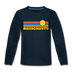 Massachusetts Youth Long Sleeve Shirt - Retro Sunrise Youth Long Sleeve Massachusetts Tee - deep navy