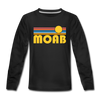 Moab, Utah Youth Long Sleeve Shirt - Retro Sunrise Youth Long Sleeve Moab Tee - black