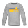 Moab, Utah Youth Long Sleeve Shirt - Retro Sunrise Youth Long Sleeve Moab Tee - heather gray