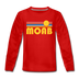 Moab, Utah Youth Long Sleeve Shirt - Retro Sunrise Youth Long Sleeve Moab Tee - red