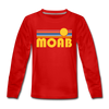 Moab, Utah Youth Long Sleeve Shirt - Retro Sunrise Youth Long Sleeve Moab Tee