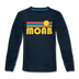 Moab, Utah Youth Long Sleeve Shirt - Retro Sunrise Youth Long Sleeve Moab Tee - deep navy