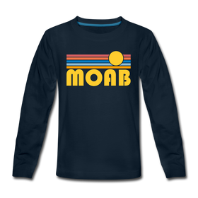 Moab, Utah Youth Long Sleeve Shirt - Retro Sunrise Youth Long Sleeve Moab Tee