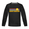 North Carolina Youth Long Sleeve Shirt - Retro Sunrise Youth Long Sleeve North Carolina Tee - black