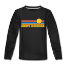 North Carolina Youth Long Sleeve Shirt - Retro Sunrise Youth Long Sleeve North Carolina Tee - black