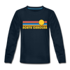 North Carolina Youth Long Sleeve Shirt - Retro Sunrise Youth Long Sleeve North Carolina Tee - deep navy