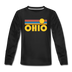 Ohio Youth Long Sleeve Shirt - Retro Sunrise Youth Long Sleeve Ohio Tee - black