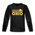 Ohio Youth Long Sleeve Shirt - Retro Sunrise Youth Long Sleeve Ohio Tee - charcoal gray
