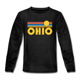 Ohio Youth Long Sleeve Shirt - Retro Sunrise Youth Long Sleeve Ohio Tee