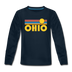 Ohio Youth Long Sleeve Shirt - Retro Sunrise Youth Long Sleeve Ohio Tee - deep navy