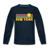 New York, New York Youth Long Sleeve Shirt - Retro Sunrise Youth Long Sleeve New York Tee