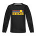 Oregon Youth Long Sleeve Shirt - Retro Sunrise Youth Long Sleeve Oregon Tee - black