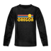 Oregon Youth Long Sleeve Shirt - Retro Sunrise Youth Long Sleeve Oregon Tee - charcoal gray