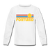 Portland, Oregon Youth Long Sleeve Shirt - Retro Sunrise Youth Long Sleeve Portland Tee - white