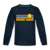 Sanibel Island, Florida Youth Long Sleeve Shirt - Retro Sunrise Youth Long Sleeve Sanibel Island Tee - deep navy