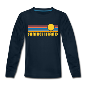 Sanibel Island, Florida Youth Long Sleeve Shirt - Retro Sunrise Youth Long Sleeve Sanibel Island Tee