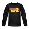 Seattle, Washington Youth Long Sleeve Shirt - Retro Sunrise Youth Long Sleeve Seattle Tee