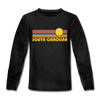 South Carolina Youth Long Sleeve Shirt - Retro Sunrise Youth Long Sleeve South Carolina Tee - charcoal gray