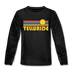 Telluride, Colorado Youth Long Sleeve Shirt - Retro Sunrise Youth Long Sleeve Telluride Tee - charcoal gray