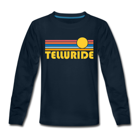 Telluride, Colorado Youth Long Sleeve Shirt - Retro Sunrise Youth Long Sleeve Telluride Tee