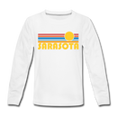 Sarasota, Florida Youth Long Sleeve Shirt - Retro Sunrise Youth Long Sleeve Sarasota Tee - white