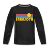 Sarasota, Florida Youth Long Sleeve Shirt - Retro Sunrise Youth Long Sleeve Sarasota Tee - black