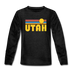 Utah Youth Long Sleeve Shirt - Retro Sunrise Youth Long Sleeve Utah Tee - charcoal gray