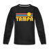 Tampa, Florida Youth Long Sleeve Shirt - Retro Sunrise Youth Long Sleeve Tampa Tee - black