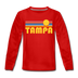 Tampa, Florida Youth Long Sleeve Shirt - Retro Sunrise Youth Long Sleeve Tampa Tee - red