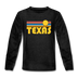 Texas Youth Long Sleeve Shirt - Retro Sunrise Youth Long Sleeve Texas Tee - charcoal gray