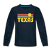 Texas Youth Long Sleeve Shirt - Retro Sunrise Youth Long Sleeve Texas Tee - deep navy