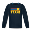 Texas Youth Long Sleeve Shirt - Retro Sunrise Youth Long Sleeve Texas Tee