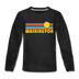 Washington Youth Long Sleeve Shirt - Retro Sunrise Youth Long Sleeve Washington Tee - black