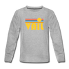 Vail, Colorado Youth Long Sleeve Shirt - Retro Sunrise Youth Long Sleeve Vail Tee - heather gray