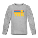 Vail, Colorado Youth Long Sleeve Shirt - Retro Sunrise Youth Long Sleeve Vail Tee - heather gray