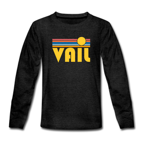 Vail, Colorado Youth Long Sleeve Shirt - Retro Sunrise Youth Long Sleeve Vail Tee