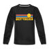 West Virginia Youth Long Sleeve Shirt - Retro Sunrise Youth Long Sleeve West Virginia Tee - black