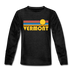 Vermont Youth Long Sleeve Shirt - Retro Sunrise Youth Long Sleeve Vermont Tee - charcoal gray