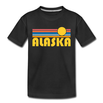 Alaska Toddler T-Shirt - Retro Sun Alaska Toddler Tee - black