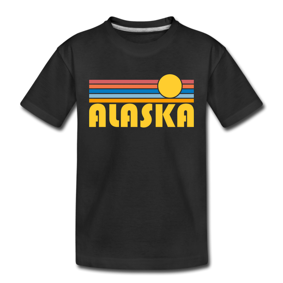 Alaska Toddler T-Shirt - Retro Sun Alaska Toddler Tee - black