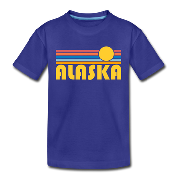 Alaska Toddler T-Shirt - Retro Sun Alaska Toddler Tee - royal blue