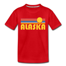 Alaska Toddler T-Shirt - Retro Sun Alaska Toddler Tee - red