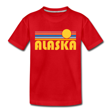 Alaska Toddler T-Shirt - Retro Sun Alaska Toddler Tee - red