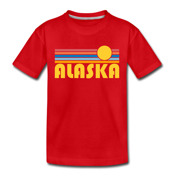Alaska Toddler T-Shirt - Retro Sun Alaska Toddler Tee - red