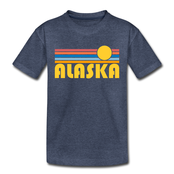 Alaska Toddler T-Shirt - Retro Sun Alaska Toddler Tee - heather blue