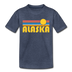 Alaska Toddler T-Shirt - Retro Sun Alaska Toddler Tee - heather blue