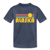 Alaska Toddler T-Shirt - Retro Sun Alaska Toddler Tee - heather blue