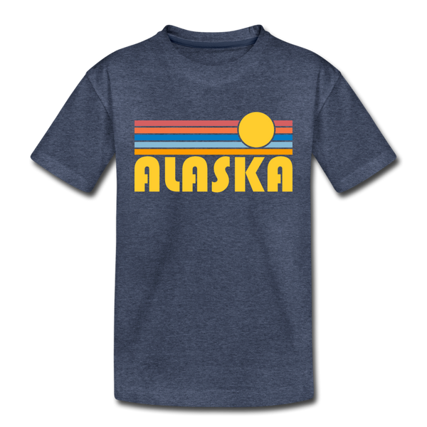 Alaska Toddler T-Shirt - Retro Sun Alaska Toddler Tee - heather blue