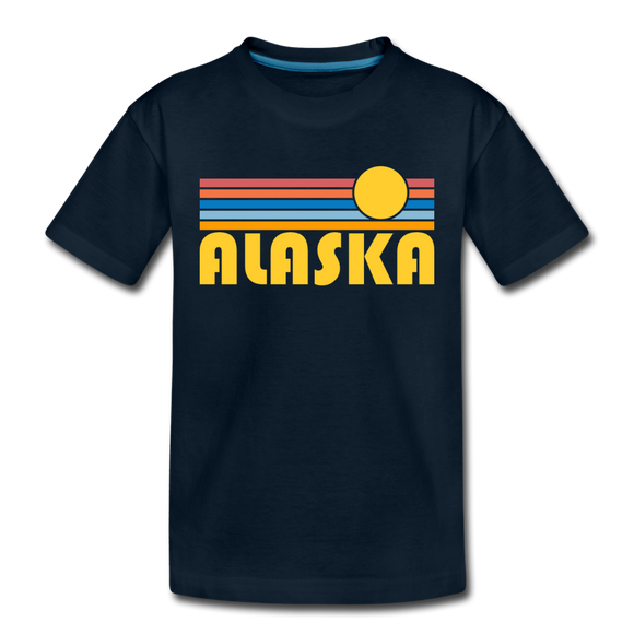 Alaska Toddler T-Shirt - Retro Sun Alaska Toddler Tee - deep navy