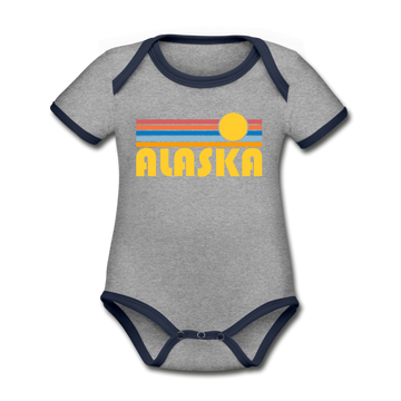 Alaska Baby Bodysuit - Organic Retro Sun Alaska Baby Bodysuit - heather gray/navy